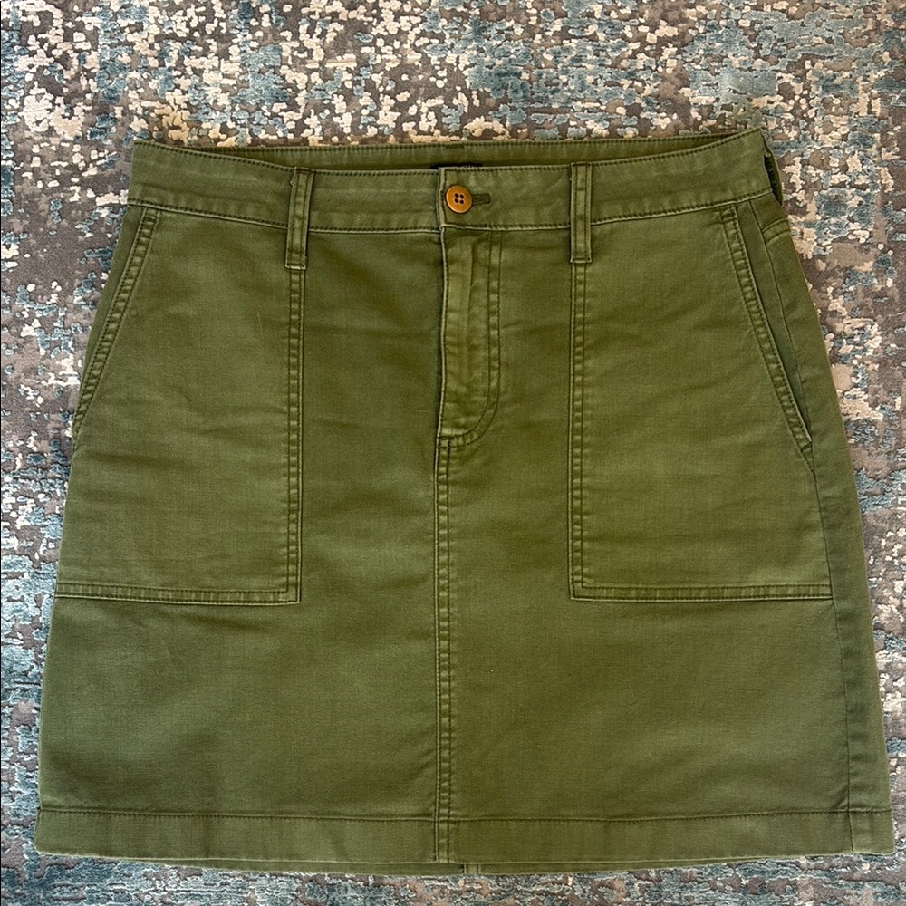 J. Crew Green Utility Mini Skirt Size 6 - Picture 5 of 12